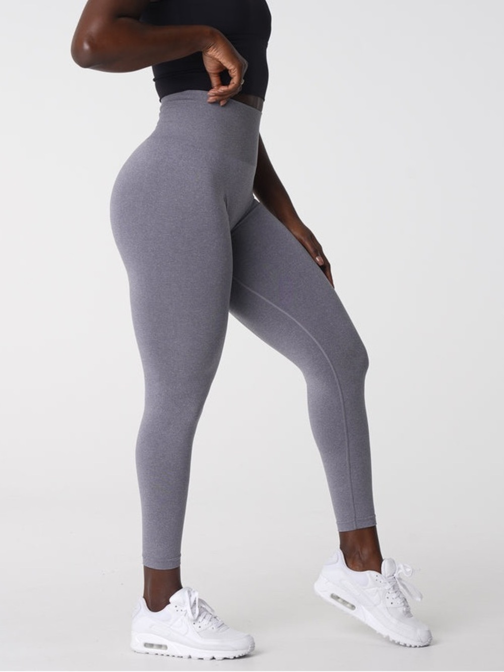 NVGTN NV Seamless Leggings Grey Small High Waist Buttery Soft Full Length